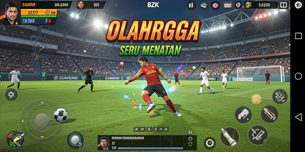 Gameplay menantang olahraga di 8ZK, penuh aksi dan strategi.
