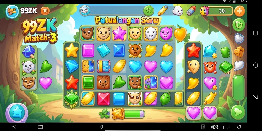 Tampilan gameplay seru dalam game Match-3 99ZK.