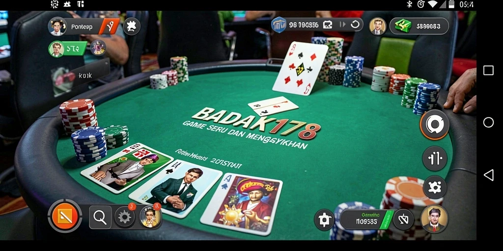 Screenshot gameplay BADAK178 yang menunjukkan aksi poker yang mendebarkan.