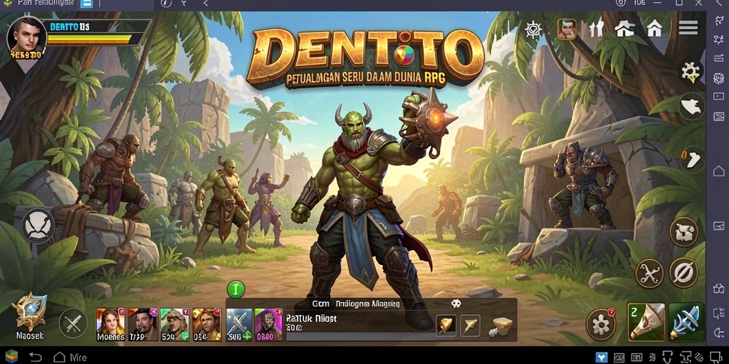 Tangkapan layar permainan DENTOTO menunjukkan aksi petualangan RPG yang seru dan mendebarkan.