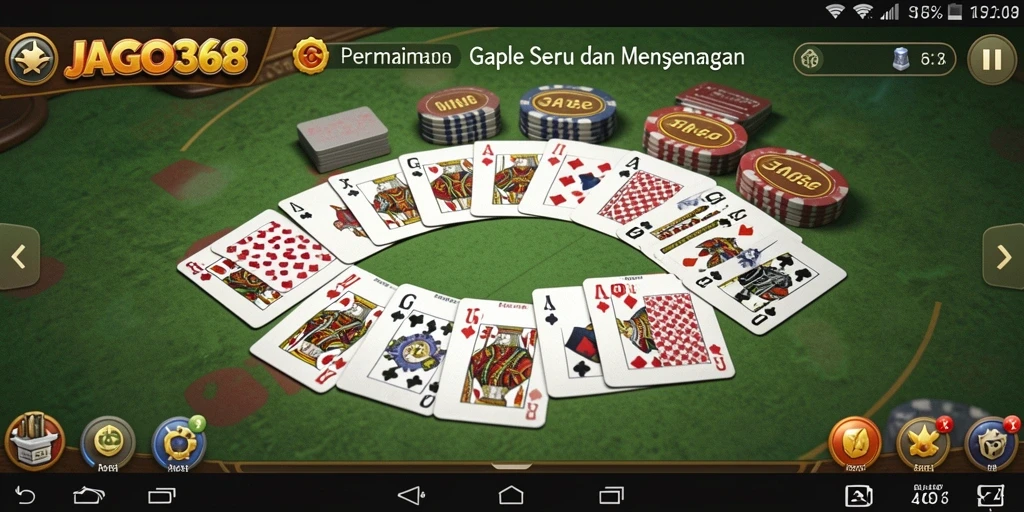 Tampilan gameplay seru dari JAGO368, asyiknya bermain Gaple.
