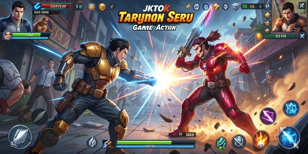 Screenshot gameplay JKTOK menampilkan aksi pertarungan yang mendebarkan.