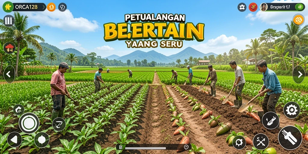 Gameplay menarik dari ORCA128 dengan elemen bertani yang seru.