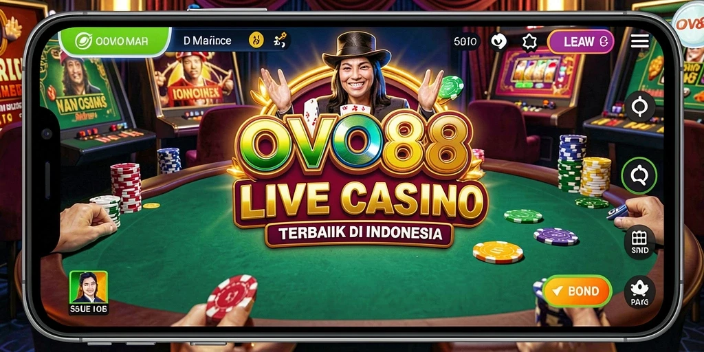 Screenshot OVO88 menampilkan gameplay Live Casino yang mengasyikkan.