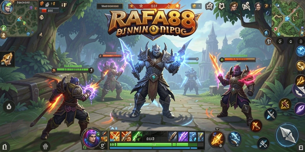 Gameplay seru RAFA88 dengan pertarungan dan petualangan.