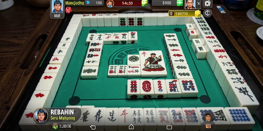 Tangkapan layar gameplay REBAHIN yang menunjukkan keseruan permainan Mahjong.