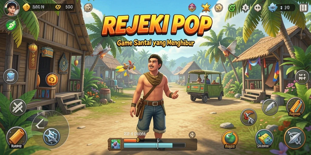 Tampilan gameplay <strong>REJEKIPOP</strong> yang penuh warna dan menghibur.