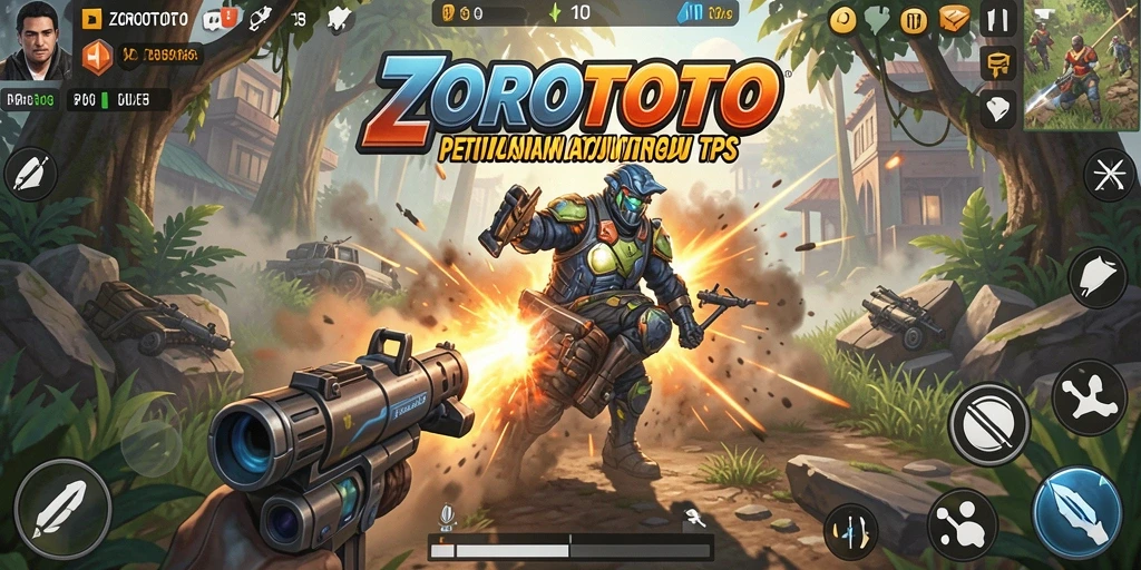 Tampilan gameplay ZOROTOTO yang seru dalam pertempuran TPS.